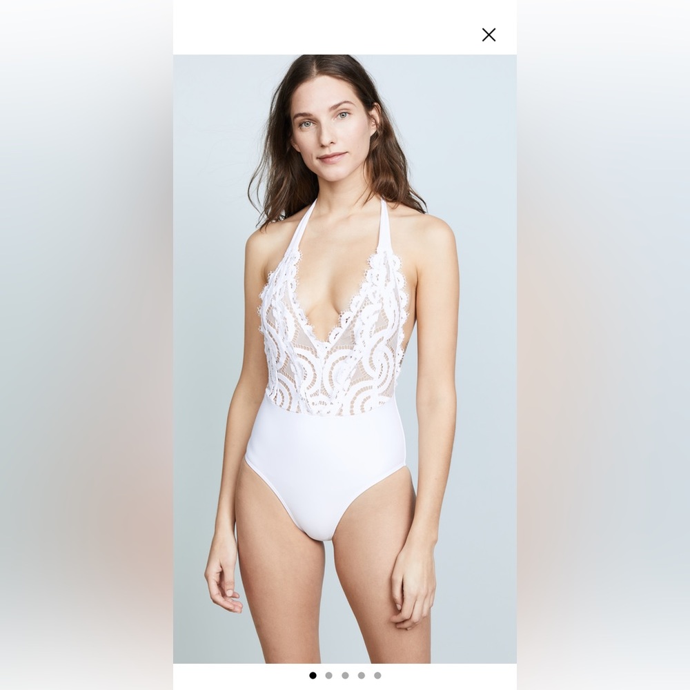 White lace crotchet one piece
